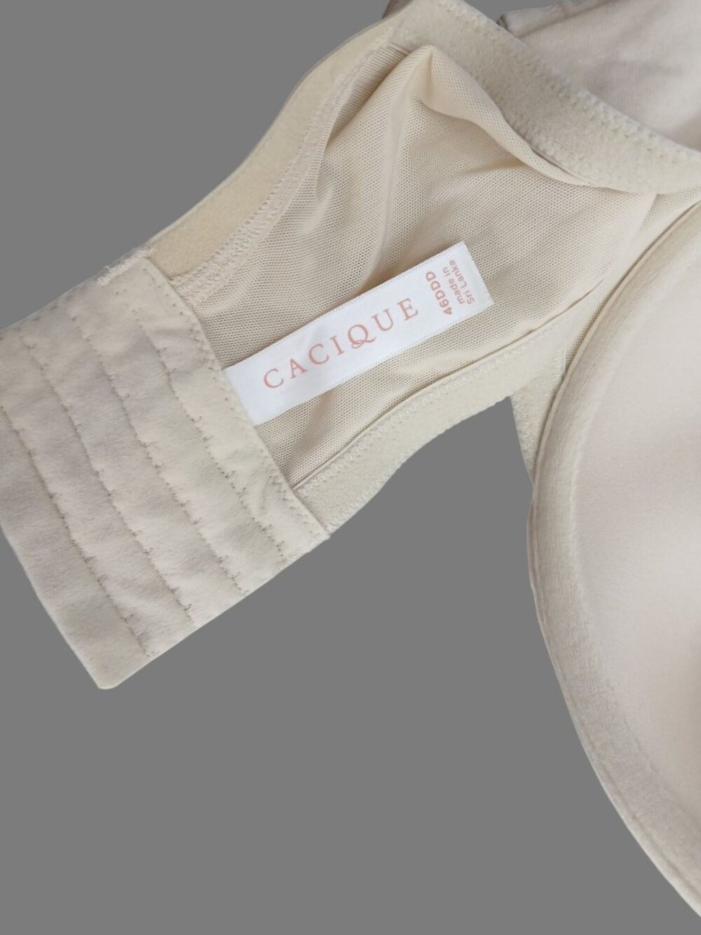 Cacique Womens Beige Full Coverage Bra 46DDD Lightly Lined T Shirt Padded 4932 - Picture 6 of 11